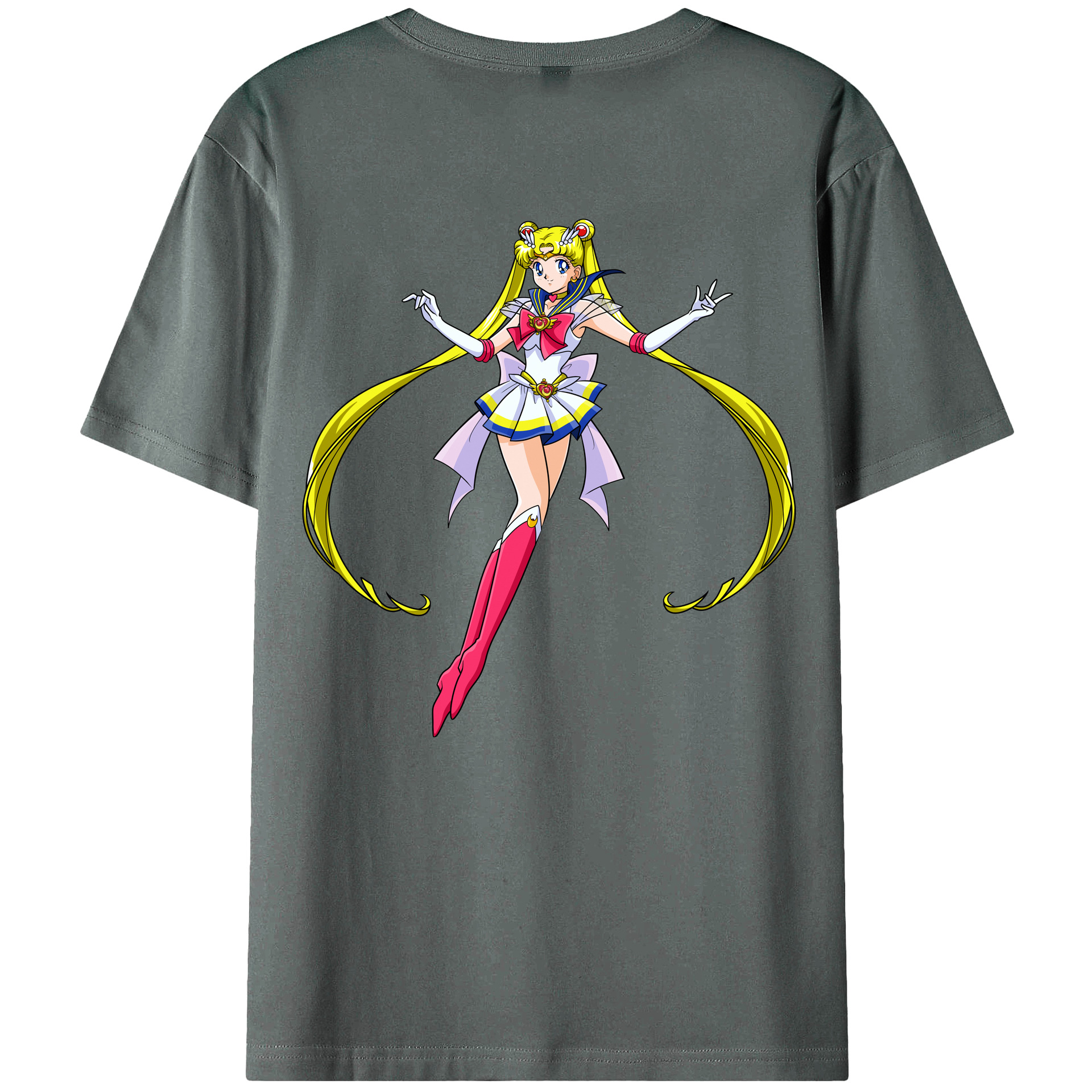 （画像用） 美少女戦士セーラームーン 月野 うさぎ つきの うさぎ Sailor Moon Tsukino Usagi 綿100％ メンズ半袖Tシャツ（バックプリント） 通気性